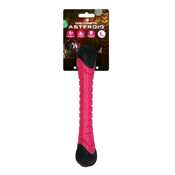 Bastone da lancio per cani con squeaker, 31 cm, rosa – Dog Comets Asteroid