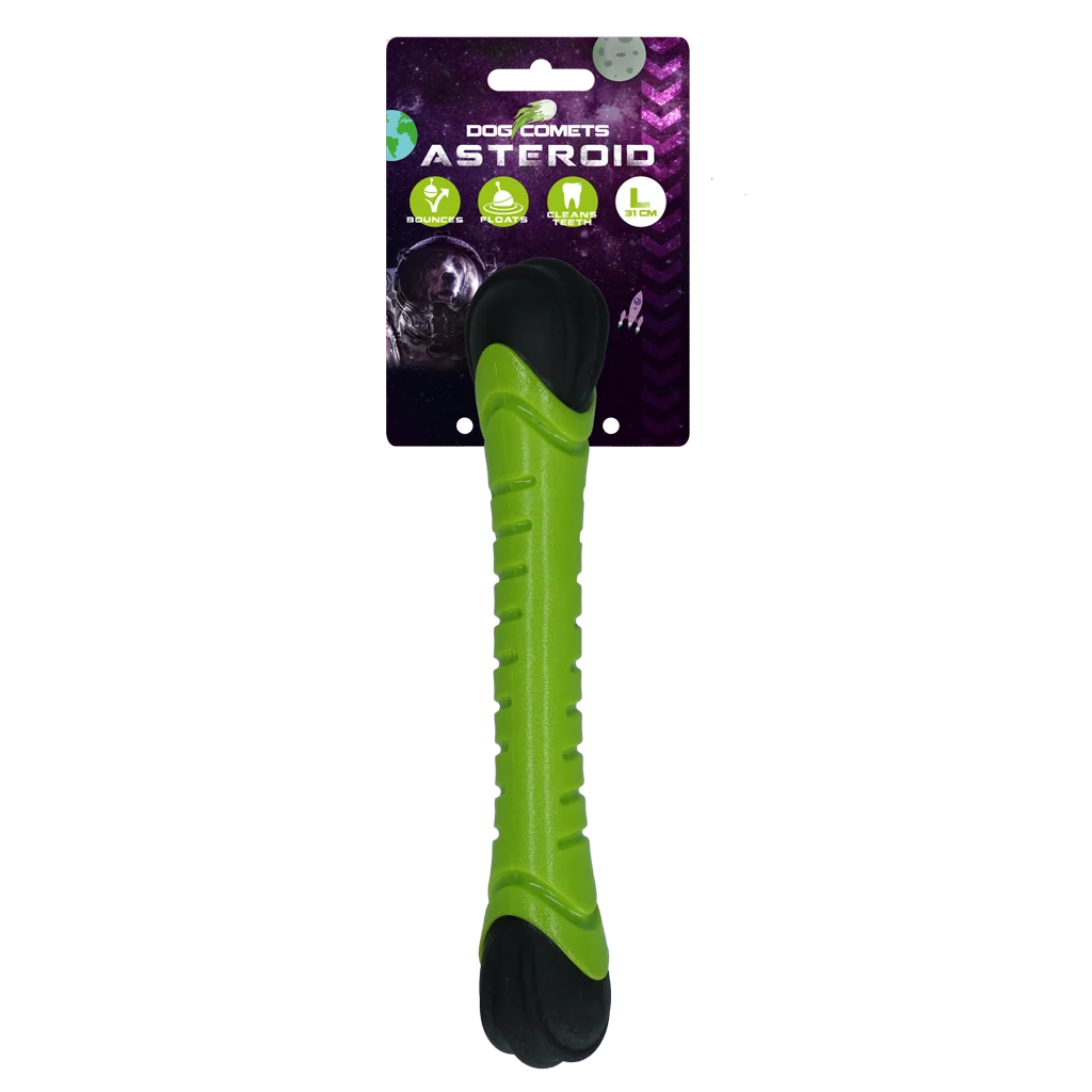 Bastone da riporto con squeaker, verde, L, 31 cm – Dog Comets Asteroid Werpstok - immagine 1