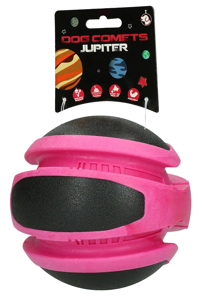 Pallina rimbalzante per cani rosa, 14 cm – Dog Comets Planets - immagine 1