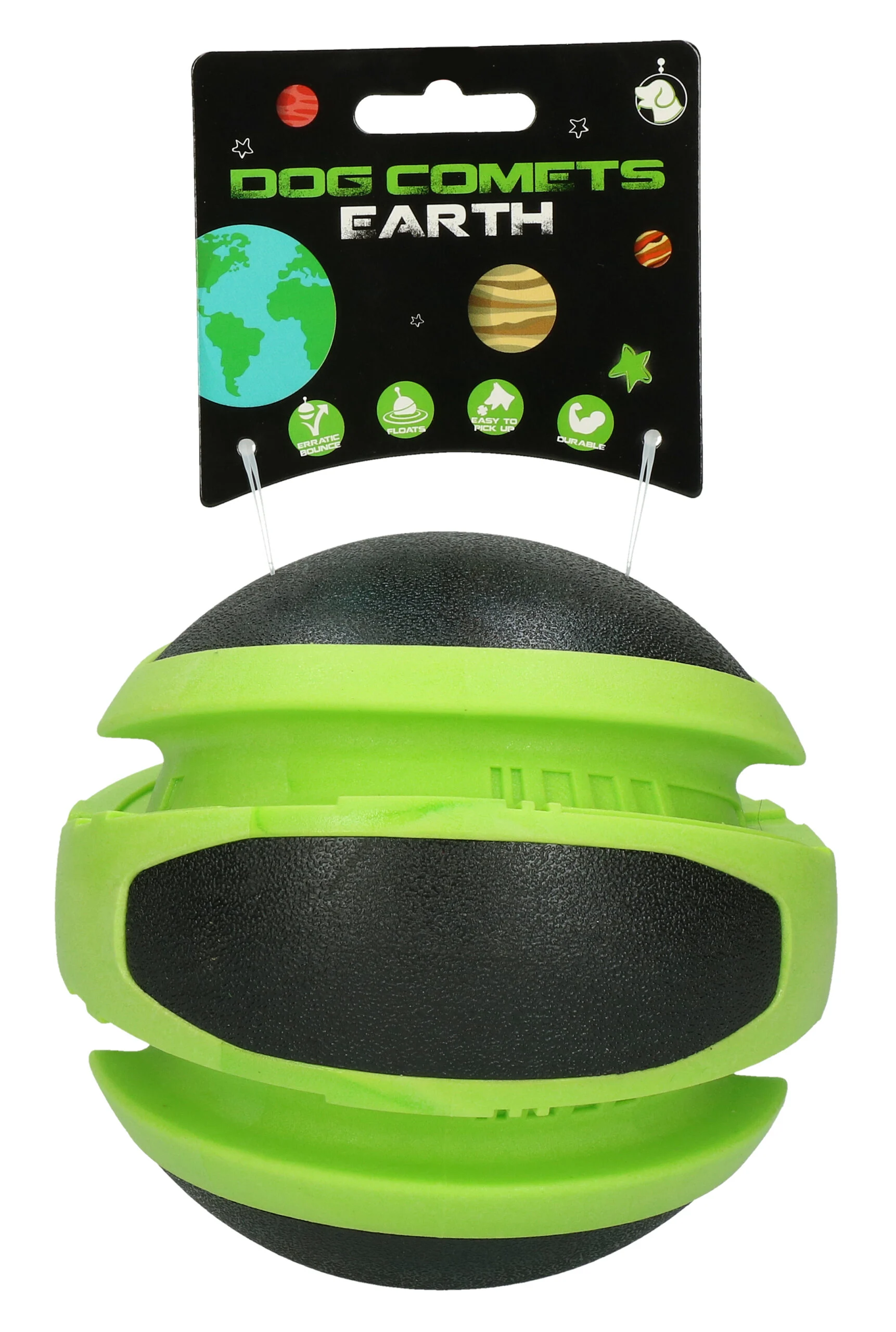Pallina rimbalzante per cani, verde, Ø 14 cm – Dog Comets Planets - immagine 2