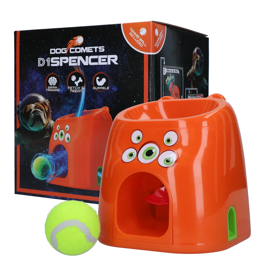 Gioco da riporto con premio snack, include 1 pallina da tennis – Dog Comets D1spencer Fetch and Treat - immagine 1
