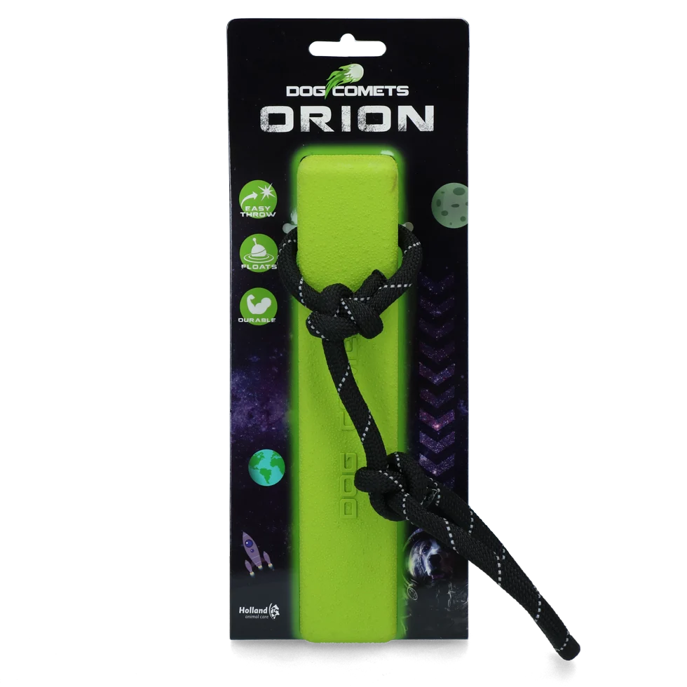 Dummy da riporto con corda, galleggiante, 20 x 4 x 4 cm, verde – Dog Comets Orion - immagine 1