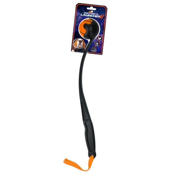Lanciapalline per cani con pallina da tennis M, 48 cm, arancione – Dog Comets Launcher