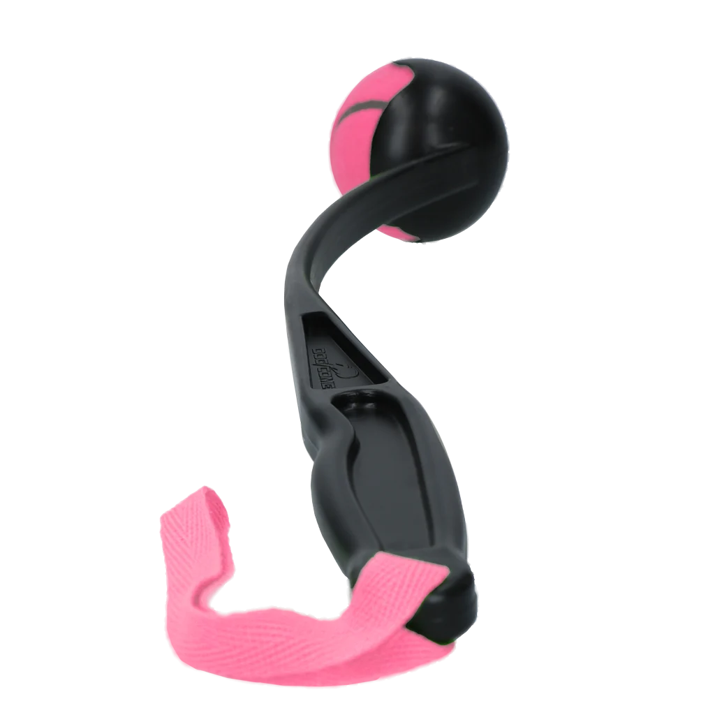 Lanciallina per cani con pallina da tennis M, 48 cm, rosa – Dog Comets Launcher - immagine 3