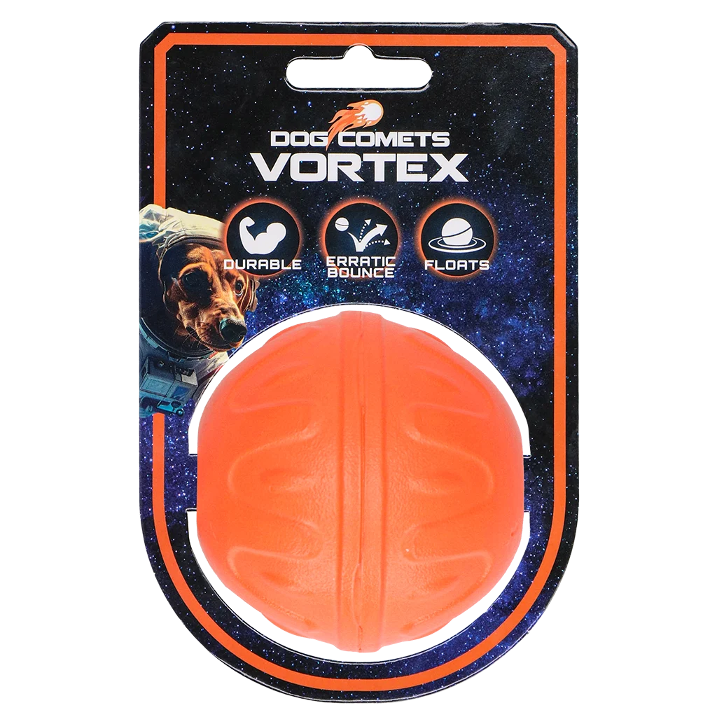 Palla per cani con rimbalzo imprevedibile, galleggiante, arancione – Dog Comets Vortex - immagine 1