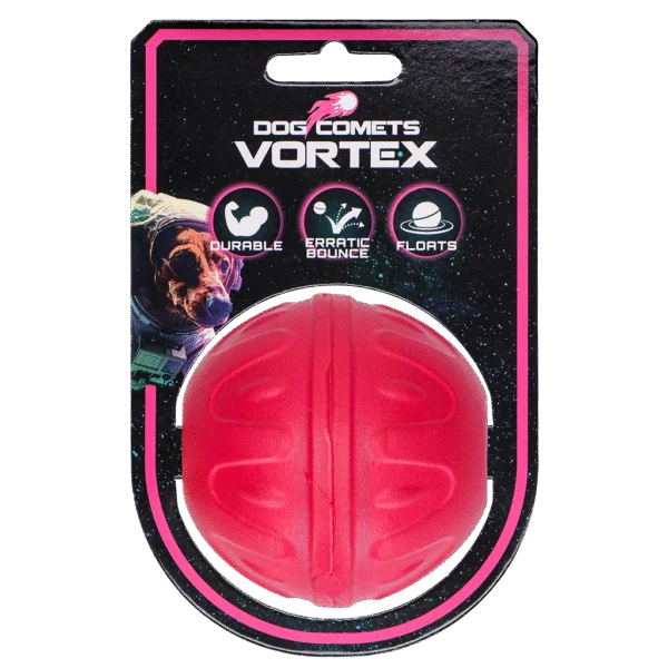 Palla per cani con rimbalzo imprevedibile, galleggiante, rosa – Dog Comets Vortex