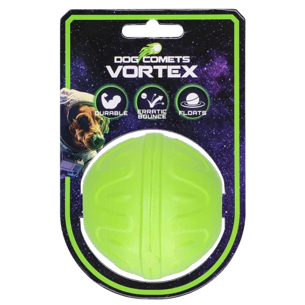 Palla per cani con rimbalzo imprevedibile, galleggiante, verde – Dog Comets Vortex
