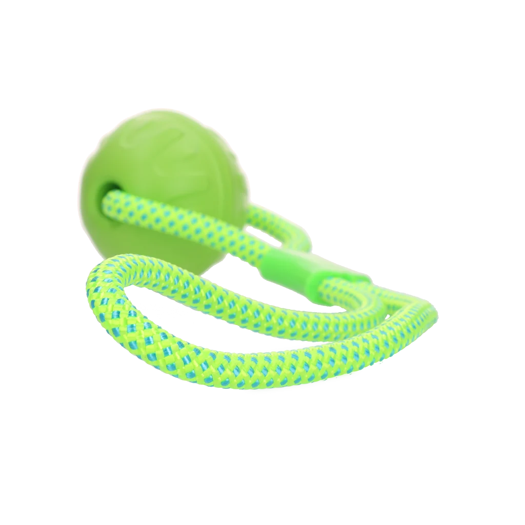 Palla per cani con corda riflettente, galleggiante, verde – Dog Comets Vortex Loop - immagine 2