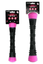 Bastone da riporto in gomma con squeaker, S 23 cm, rosa – Dog Comets Meteor - immagine 2