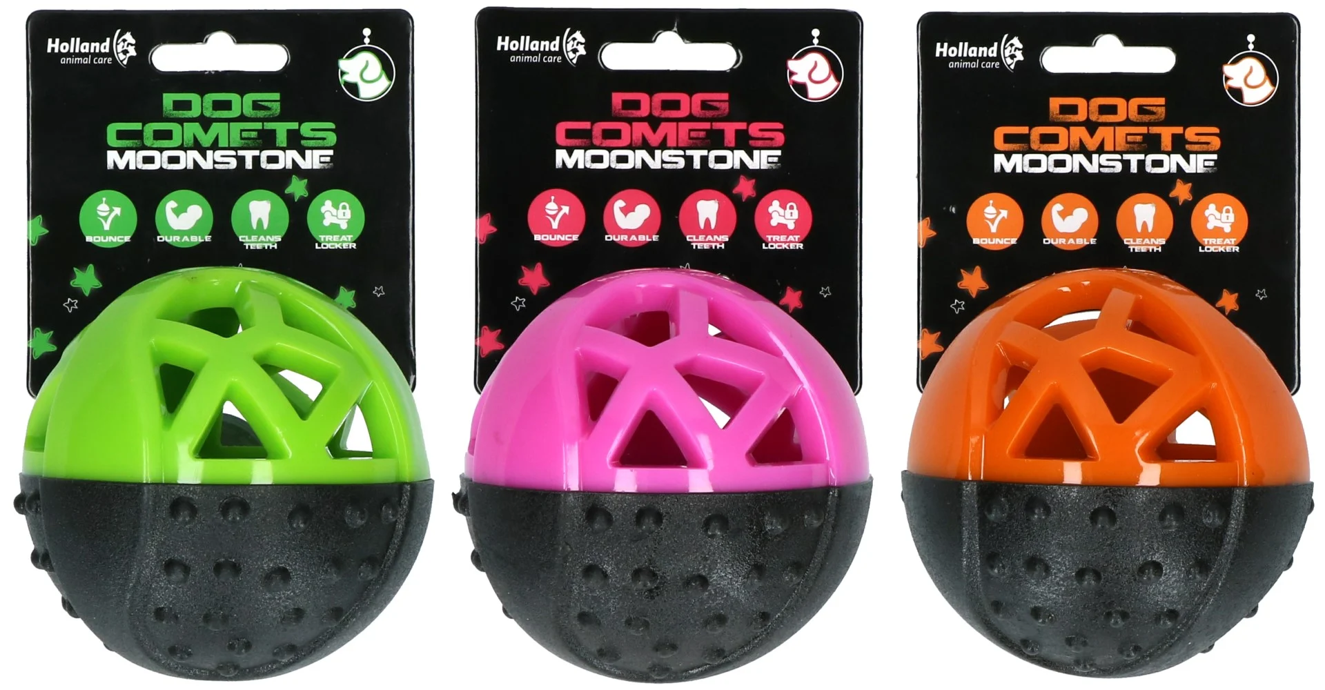 Palla porta snack in gomma con squeaker, rosa – Dog Comets Moonstone - immagine 3