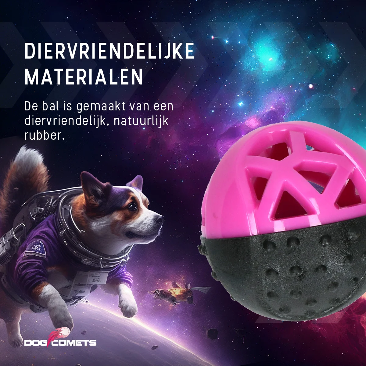 Palla porta snack in gomma con squeaker, rosa – Dog Comets Moonstone - immagine 6