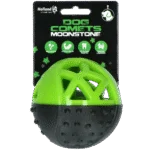 Palla porta snack in gomma con squeaker, verde – Dog Comets Moonstone