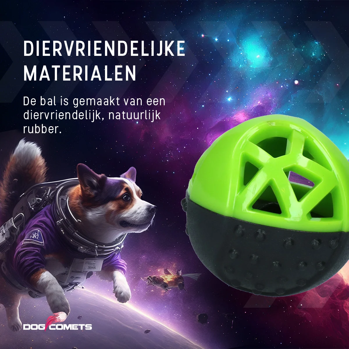 Palla porta snack in gomma con squeaker, verde – Dog Comets Moonstone - immagine 6