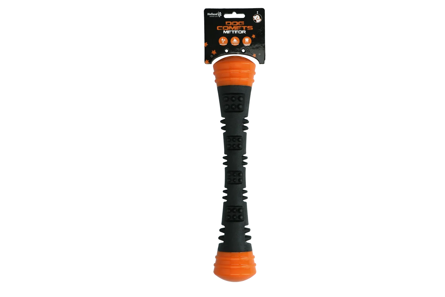 Bastone da riporto in gomma con squeaker, L 32 cm, arancione – Dog Comets Meteor - immagine 1