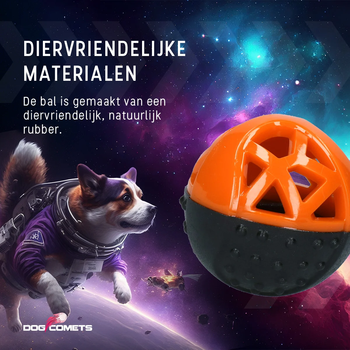 Palla per snack in gomma con squeaker, arancione – Dog Comets Moonstone - immagine 5