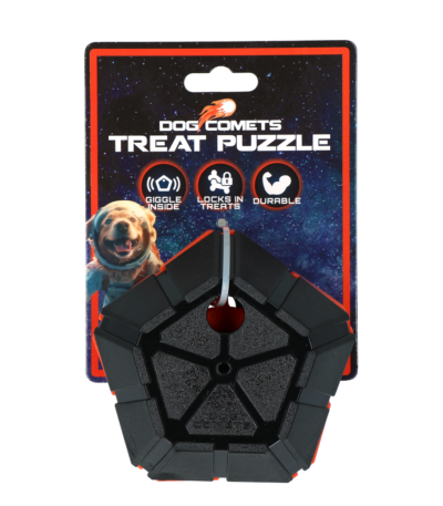 Palla rompicapo per cani con elementi girevoli e suono buffo – Dog Comets Treat Puzzle