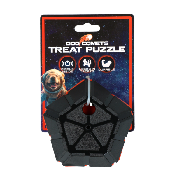 Palla rompicapo per cani con elementi girevoli e suono buffo – Dog Comets Treat Puzzle
