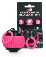 Palla per cani con cordicella riavvolgibile rosa – Dog Comets Blazar Jet