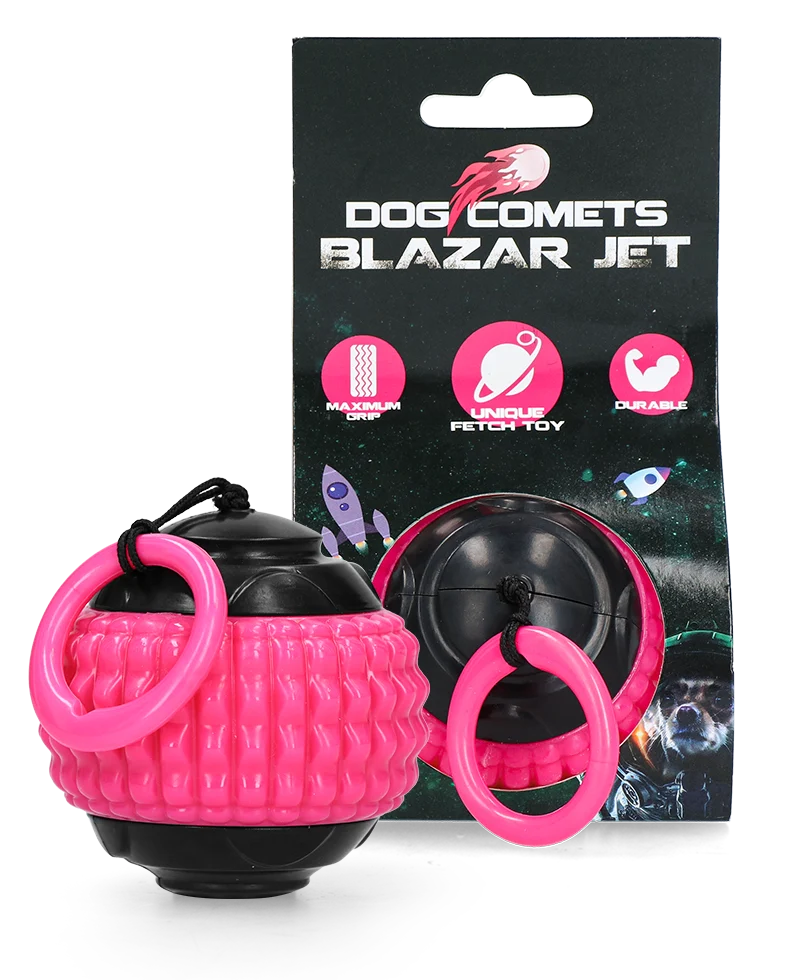 Palla per cani con cordicella riavvolgibile rosa – Dog Comets Blazar Jet - immagine 1