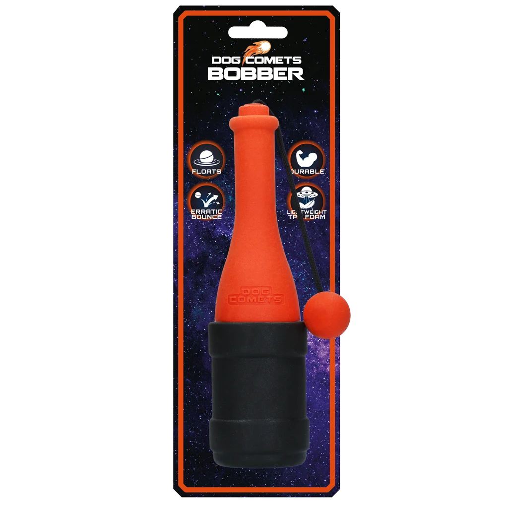 Gioco da riporto con corda per l’acqua, 23 cm, arancione – Dog Comets Bobber - immagine 1