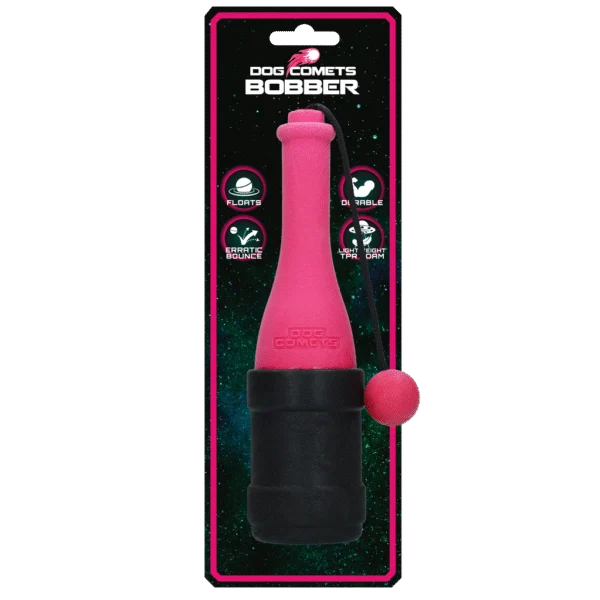 Gioco da riporto con corda per l’acqua, 23 cm, rosa – Dog Comets Bobber