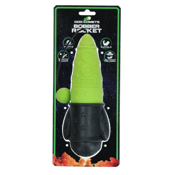 Gioco da riporto con corda, galleggiante, Ø 65 x 235 mm, verde – Dog Comets Bobber Rocket