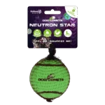 Pallina da tennis con sonaglio e bordo in gomma, verde L, 7,5 cm – Dog Comets Neutron Star