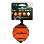 Pallina da tennis con squeaker e bordo in gomma, arancione L, 7,5 cm – Dog Comets Neutron Star