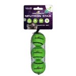 Pallina da tennis per cani con squeaker S, Ø 5 cm, verde, 3 pezzi – Dog Comets Neutron Star