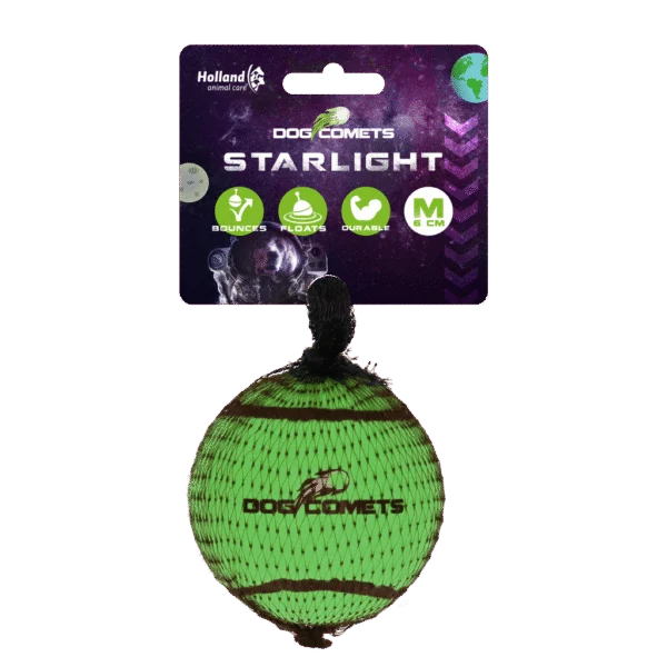 Pallina da tennis per cani, galleggiante, Ø 6 cm, verde – Dog Comets Starlight