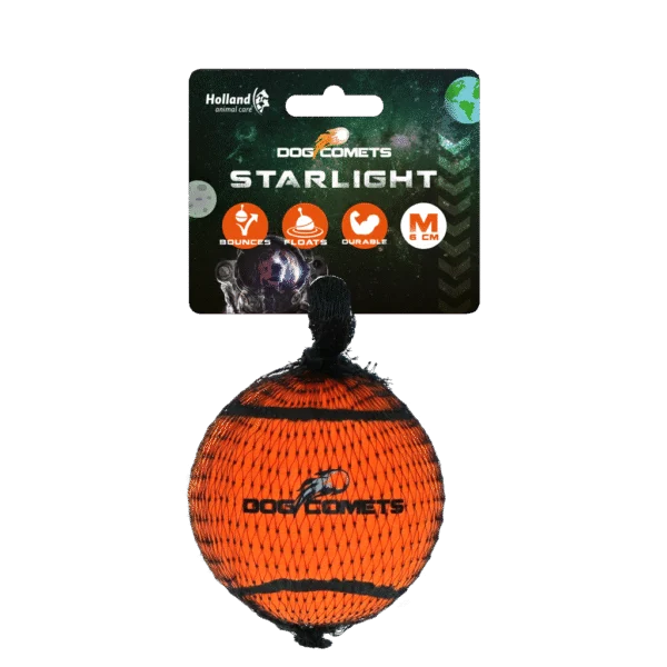 Pallina da tennis galleggiante per cani, Ø 6 cm, arancione – Dog Comets Starlight