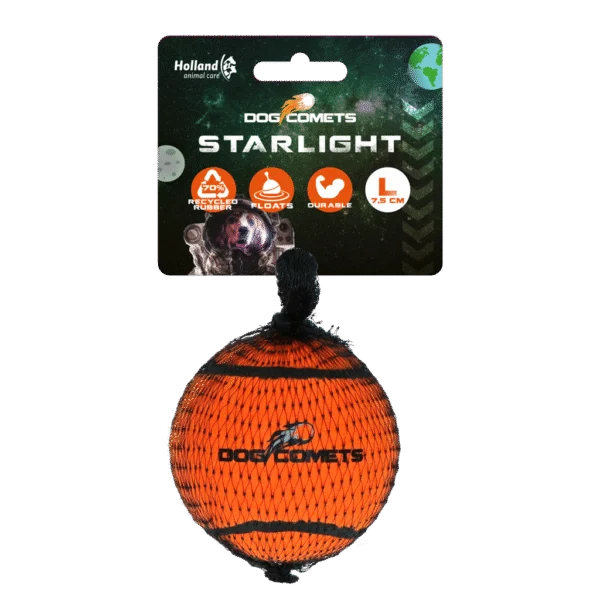 Pallina da tennis galleggiante per cani, Ø 7,5 cm, arancione – Dog Comets Starlight