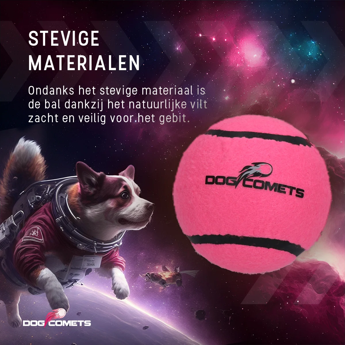 Pallina da tennis per cani galleggiante rosa S, Ø 5 cm – Dog Comets Starlight - immagine 3
