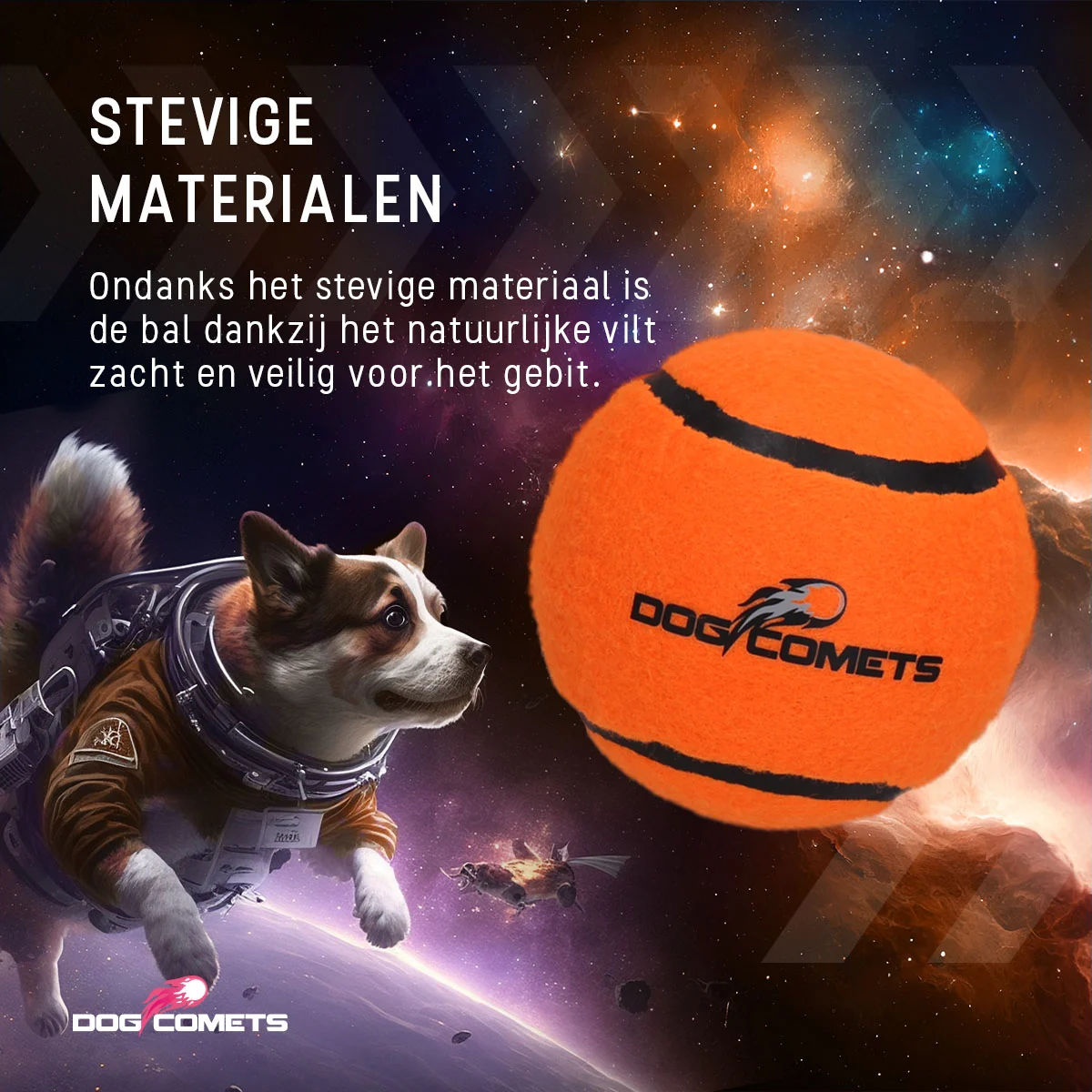 Palla da tennis per cani galleggiante, arancione S, Ø 5 cm – Dog Comets Starlight - immagine 3