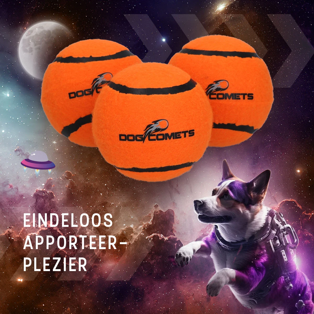 Palla da tennis per cani galleggiante, arancione S, Ø 5 cm – Dog Comets Starlight - immagine 5