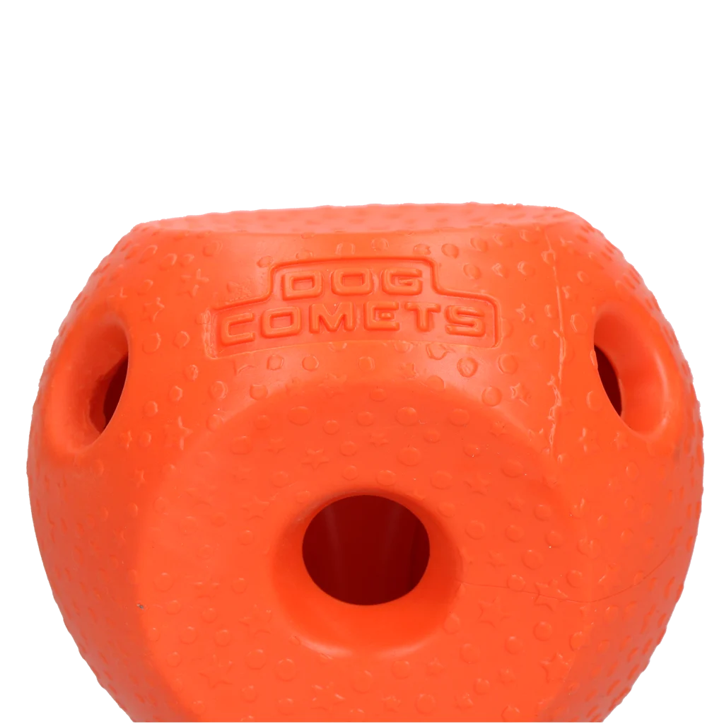 Palla porta snack per cani in gomma TPR, arancione – Dog Comets Treat Lock Ball - immagine 2