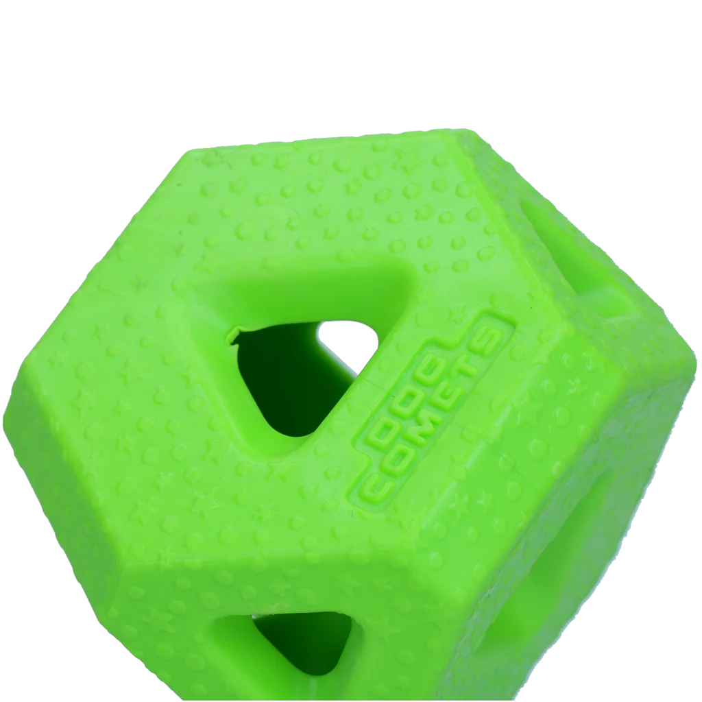 Cubo port snack in gomma TPR per snack e stick da masticare, verde – Dog Comets Treat Lock Cube - immagine 2