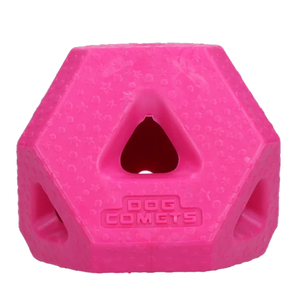 Cubo port snack in gomma TPR per snack e bastoncini da masticare, rosa – Dog Comets Treat Lock Cube