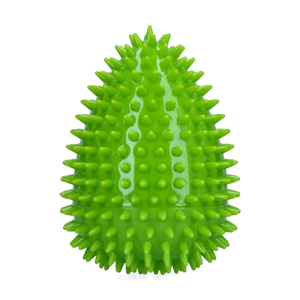 Gioco da riporto a forma di uovo con squeaker e punte, verde L, Ø 100 x 150 mm – Dog Comets Cosmic Egg - immagine 2