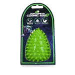 Gioco da riporto a forma di uovo con squeaker e punte, verde M, Ø 80 x 110 mm – Dog Comets Cosmic Egg