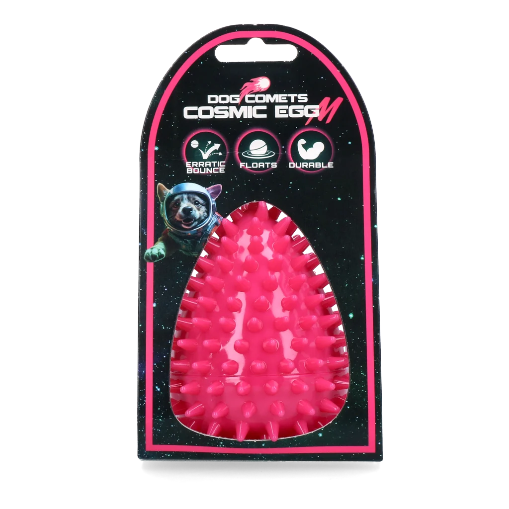 Gioco da riporto a forma di uovo con squeaker e rilievi, rosa M, Ø 80 x 110 mm – Dog Comets Cosmic Egg - immagine 1