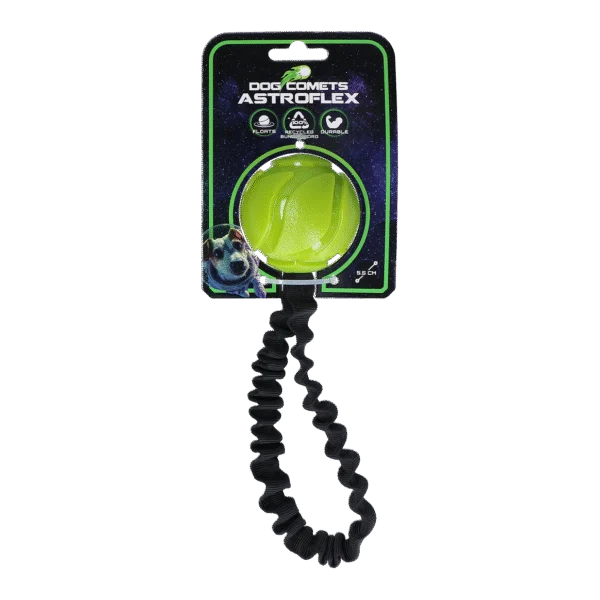 Palla per cani con fascia elastica, Ø 65 x 220 mm, Verde – Dog Comets AstroFlex