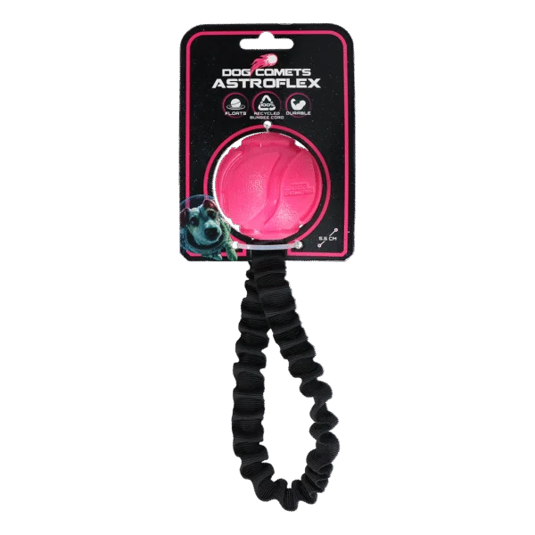 Palla per cani con fascia elastica, Ø 65 x 220 mm, rosa – Dog Comets AstroFlex
