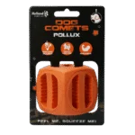 Cubo porta snack in gomma naturale, rimbalzante, arancione, 5,5 x 5,5 cm – Dog Comets Pollux