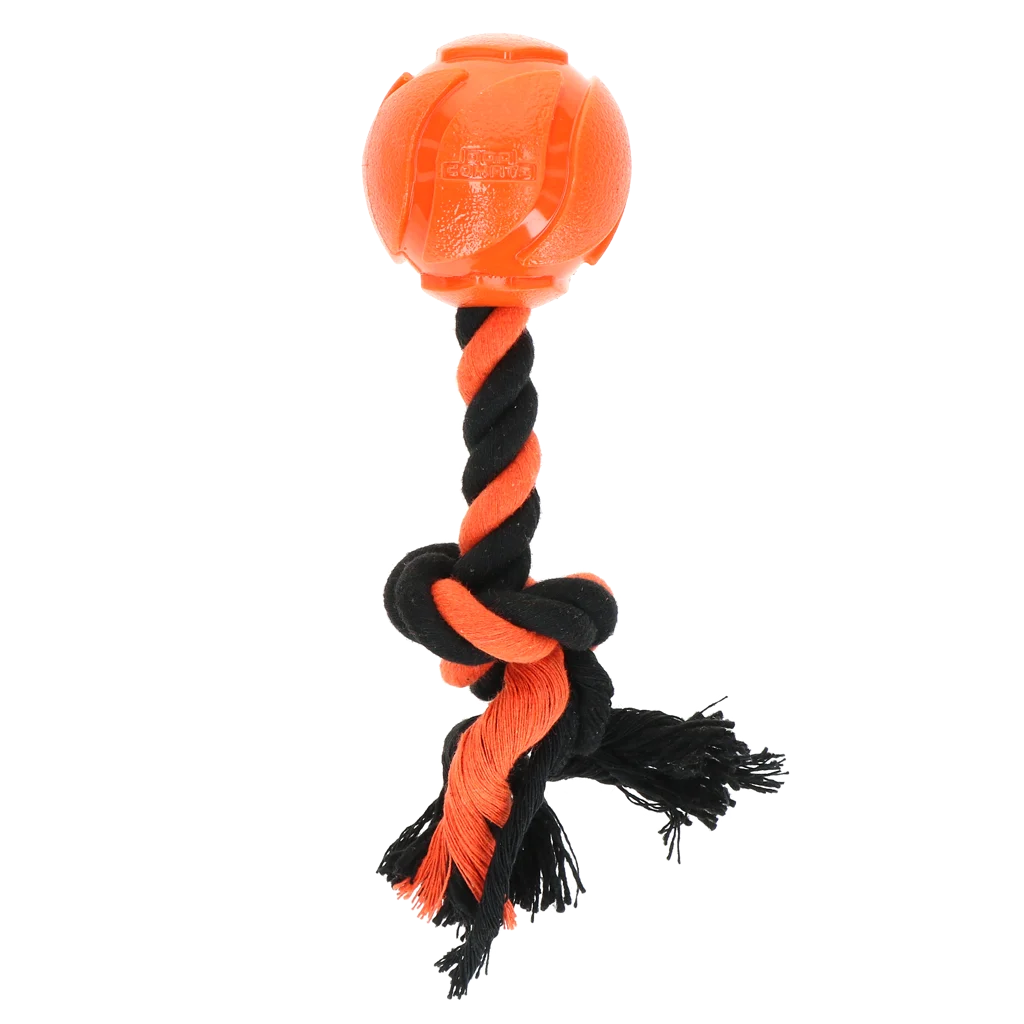 Palla per cani con corda da masticare, 6 cm, arancione – Dog Comets AstroTug - immagine 2