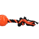 Palla per cani con corda da masticare, 6 cm, arancione – Dog Comets AstroTug - immagine 3