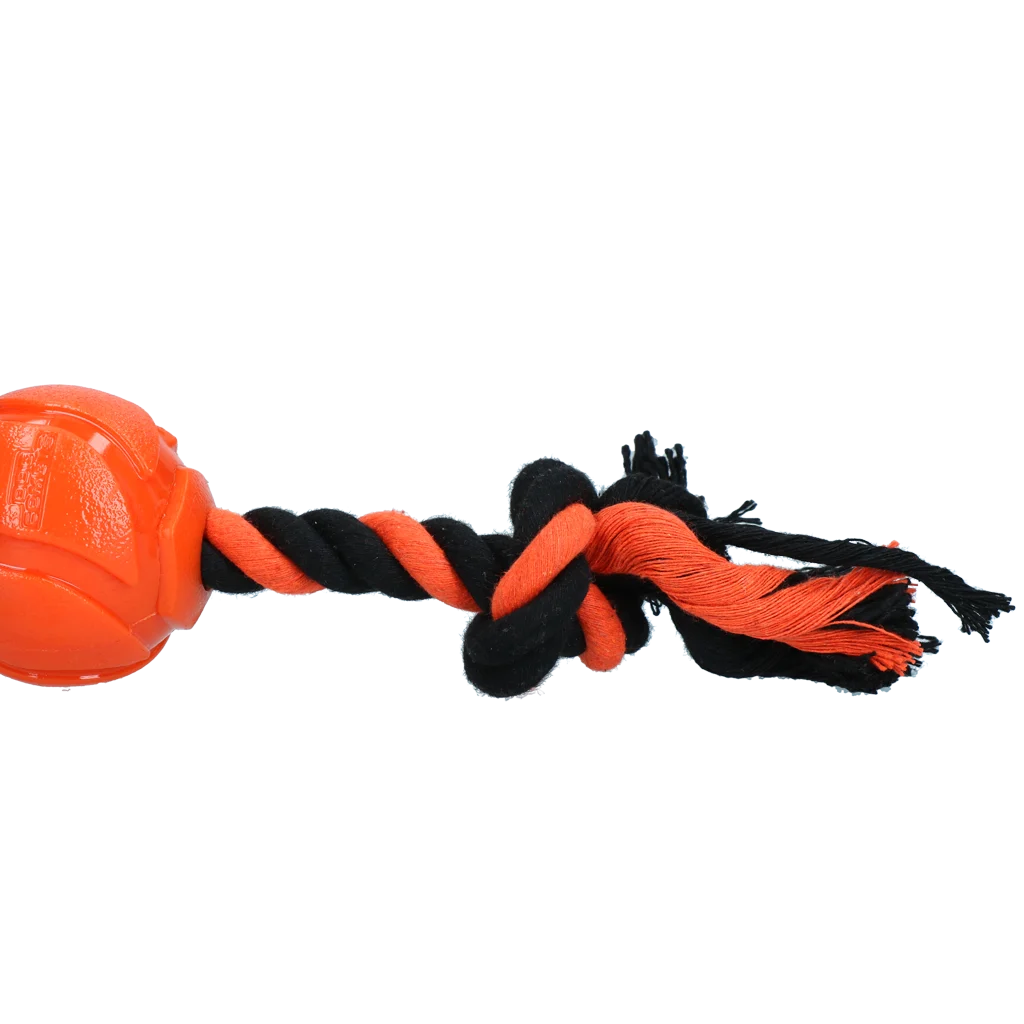Palla per cani con corda da masticare, 6 cm, arancione – Dog Comets AstroTug - immagine 3