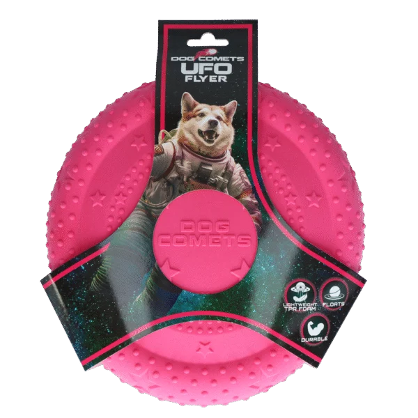 Frisbee per cani in gommapiuma, galleggiante, rosa M – Dog Comets UFO Flyer