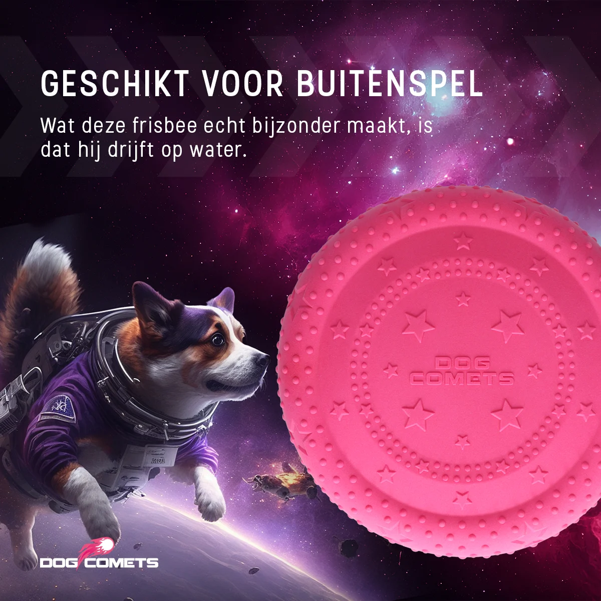Frisbee per cani in gommapiuma, galleggiante, rosa M – Dog Comets UFO Flyer - immagine 5