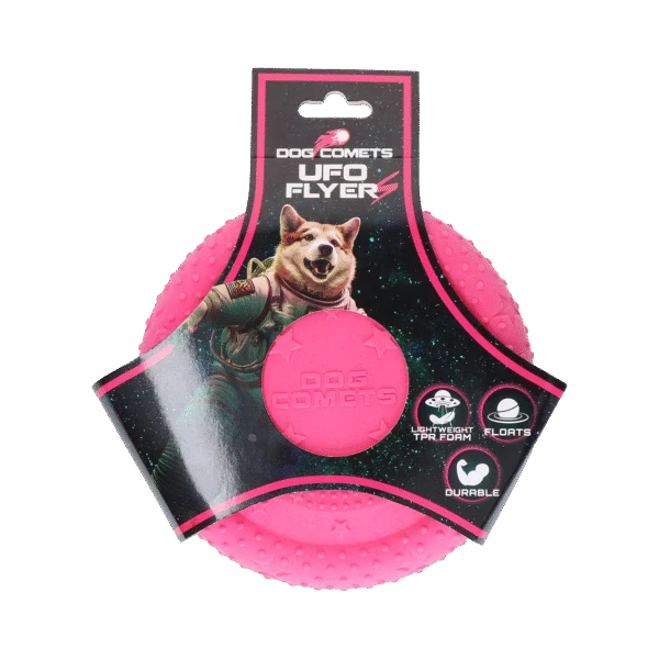 Frisbee per cani in gommapiuma, galleggiante, rosa S – Dog Comets UFO Flyer